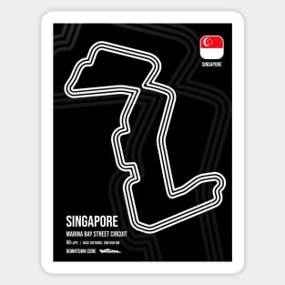 Singapore Race Track (B&W) Sticker